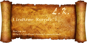 Lindtner Kornél névjegykártya