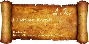 Lindtner Kornél névjegykártya